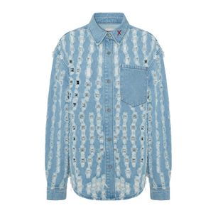Perforated Denim Shirt - Blue (S)
