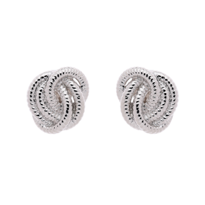 Platinum Knot Clip Earrings