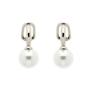 Platinum & Pearl Drop Clip Earrings