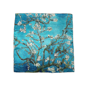 Pure Silk Scarf Painting Almond Blossom Van Gogh Large (L)