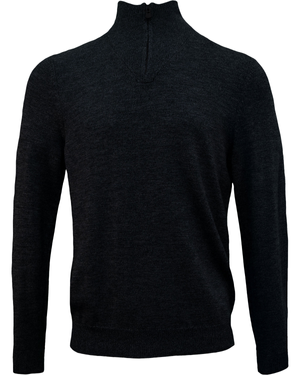 Quest Fully Fashioned Quarter-Zip Merino Sweater - Black (M)