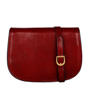 Red Leather Saddle Bag For Women - Moonfleet (one size)