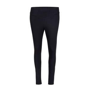 Cotton Ribbed Yoke Leggings - Black (M)