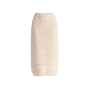 Ribbed Midi Skirt In Beige (M)