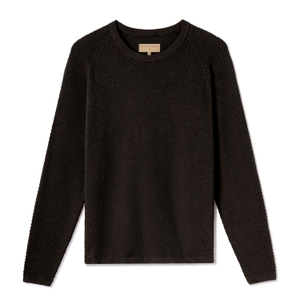 Ripley Crew Neck Cotton & Cashmere Sweater Slim - Dark Earth (L)