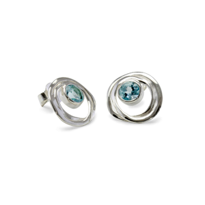 Riviera Blue Topaz Sterling Silver Stud Earrings (one size)