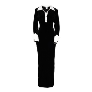 Robin Velvet Maxi Dress In Black Onyx (L)
