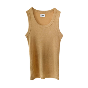 Rose Gold Metallic Scoop Neck Tank (S)