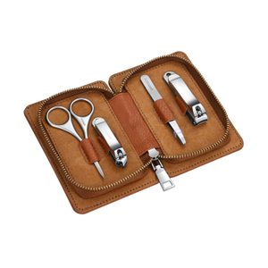 Sabre 4-Piece Stainless-Steel Grooming Kit - Camel