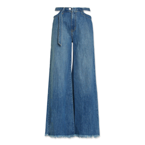 Salina High Rise Cut Out Detail Wide Leg Jeans In Tucson (30")