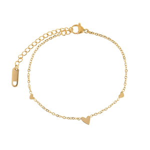 Sarah - Three Small Hearts Bracelet Stainless Steel