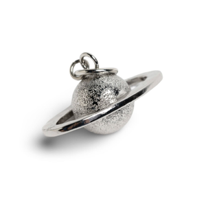 Saturn Pendant In White Gold