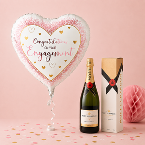 Engagement Balloon and Moet Champagne Gift Set