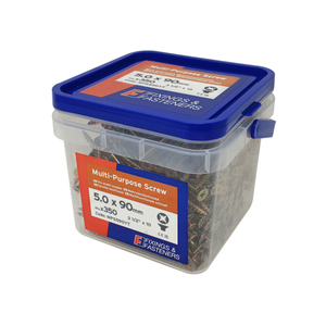 Multi-Purpose Wood Screws Partially Threaded Zinc Yellow 5.0 x 90mm (Tub Of 350)