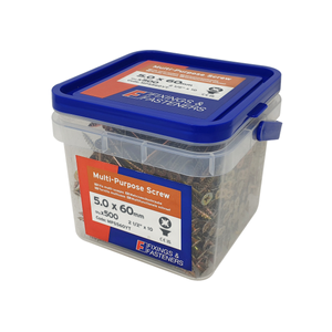 Multi-Purpose Wood Screws Fully Threaded Zinc Yellow 5.0 x 60mm (Tub Of 500)