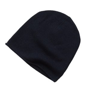 Cashmere Navy Beanie Hat (one size)