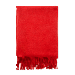 Cashmere Stole With Fringes Red (one size)
