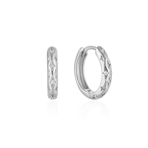 Celeste Huggie Hoops In Silver