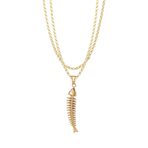Fishbone Wrap Necklace (34")