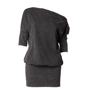 Gabby Ballet Tee Dress - Black Acid Wash (XS)