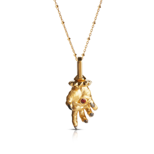 Hand Of The Protector Pendant - January - Garnet - Gold Vermeil