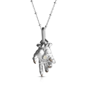Hand Of The Protector Pendant - June - Moonstone - Silver