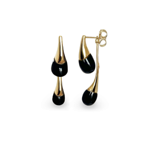 Interchangeable Double Drop Earrings In Black