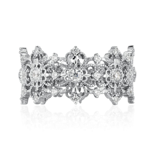 Orchid Veil Ring White Gold Vermeil (L 1/2 (UK))
