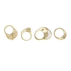 Organic Moonstone Sparkle Stack Rings (P 1/2 (UK))