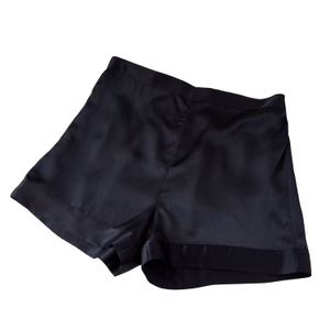 Pure Mulberry Silk High-Waisted Shorts In Black (L)