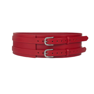 Red Patrician Wide Leather Belt (L)