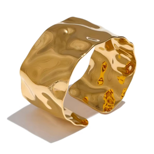 Rhea Hammered Open Cuff Bracelet