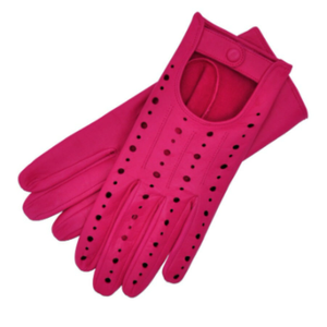 Rimini Women's Driving Gloves In Pink Nappa Leather (7")