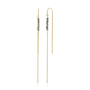 Shine On Tiny Gemstone Threader Earrings - Goldfilled Raw Diamonds