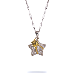 Shine Your Light Sparkly Star Silver Necklace - Silver