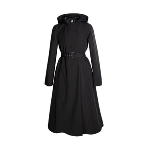 Short Black Waterproof Coat In A-Line Cut: Black Classic (XL)