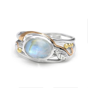 Silver Rainbow Moonstone Ring (T (UK))