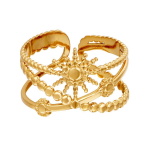 Silvi Sundial Gold Stacked Ring (one size)