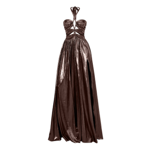 Siren Metallic Cutout Gown- Chocolate (S)