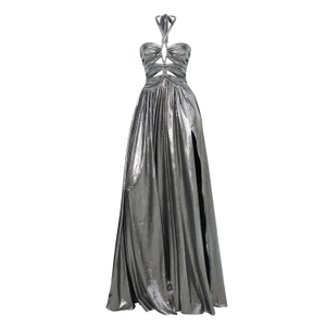 Siren Metallic Cutout Gown- Gunmetal (L)