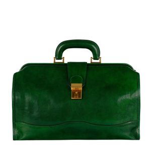 Small Leather Doctor Bag For Women In Green - David Copperfield (one size)