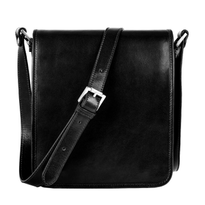 Small Leather Messenger Bag In Black - On The Road (one size)