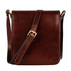 Small Leather Messenger Bag In Brown - On The Road (one size)