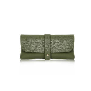 Small Clutch Purse Or Glasses Case In Olive Green