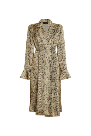 Snake Brown Wrap Dress (XS)