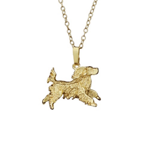 Spaniel Pendant In Eighteen Carat Gold On Sterling Silver