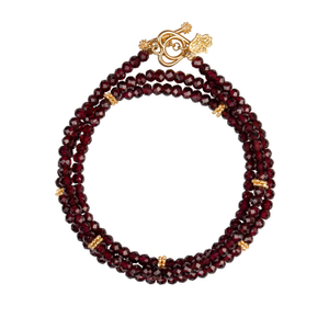 Garnet Stone Heart Charm Wrap Bracelet – Love & Energy Gemstone Jewelry – Spirit of Love