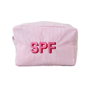 Spf Cosmetic Striped Beach Bag