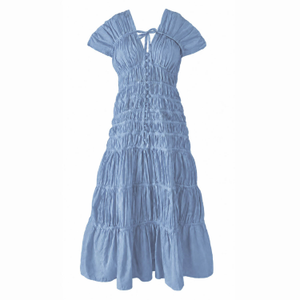 Srikandi Ruffle Maxi Dress In Princess Blue (M)