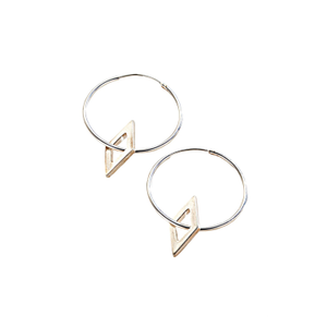 Sterling Silver Large Geometric Hoop Earrings